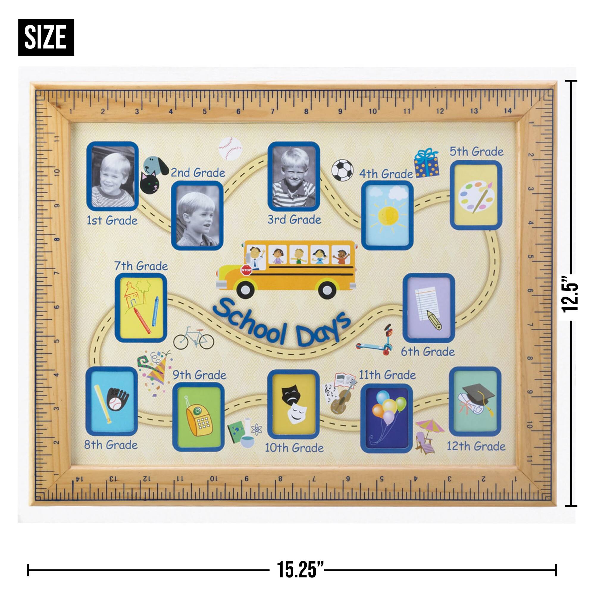 12 Opening Class 1-12 Photo School Days Wall Frame